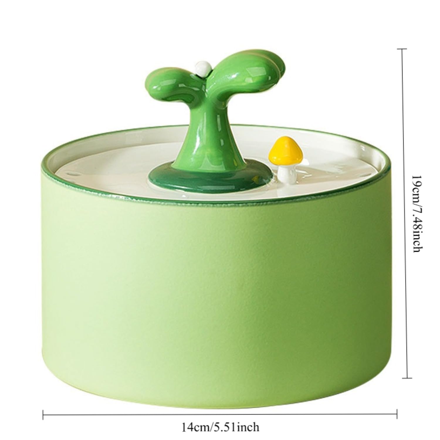 Fuente de agua automática de cerámica para gatos, 1000 ml, filtro circulante ultra silencioso, dispensador de bebidas para mascotas, bebedero de porcelana fácil de limpiar para gatos de interior