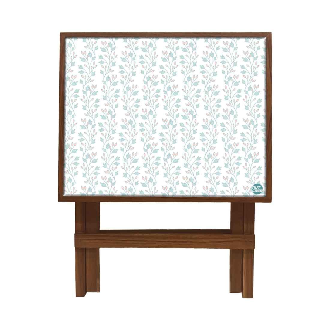 Nutcase Designer Teak Wood Side Table Folding Wooden Bedside Coffee Outdoor Picnic Table - Pattern 4
