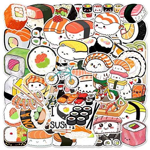 Sushi Stickers for Kids Teens Adults Boys Girls Gift,50 Pcs Stickers Pack for Skateboard,Luggage,Car,Bike,Cup,Computer,Laptop - Image 2