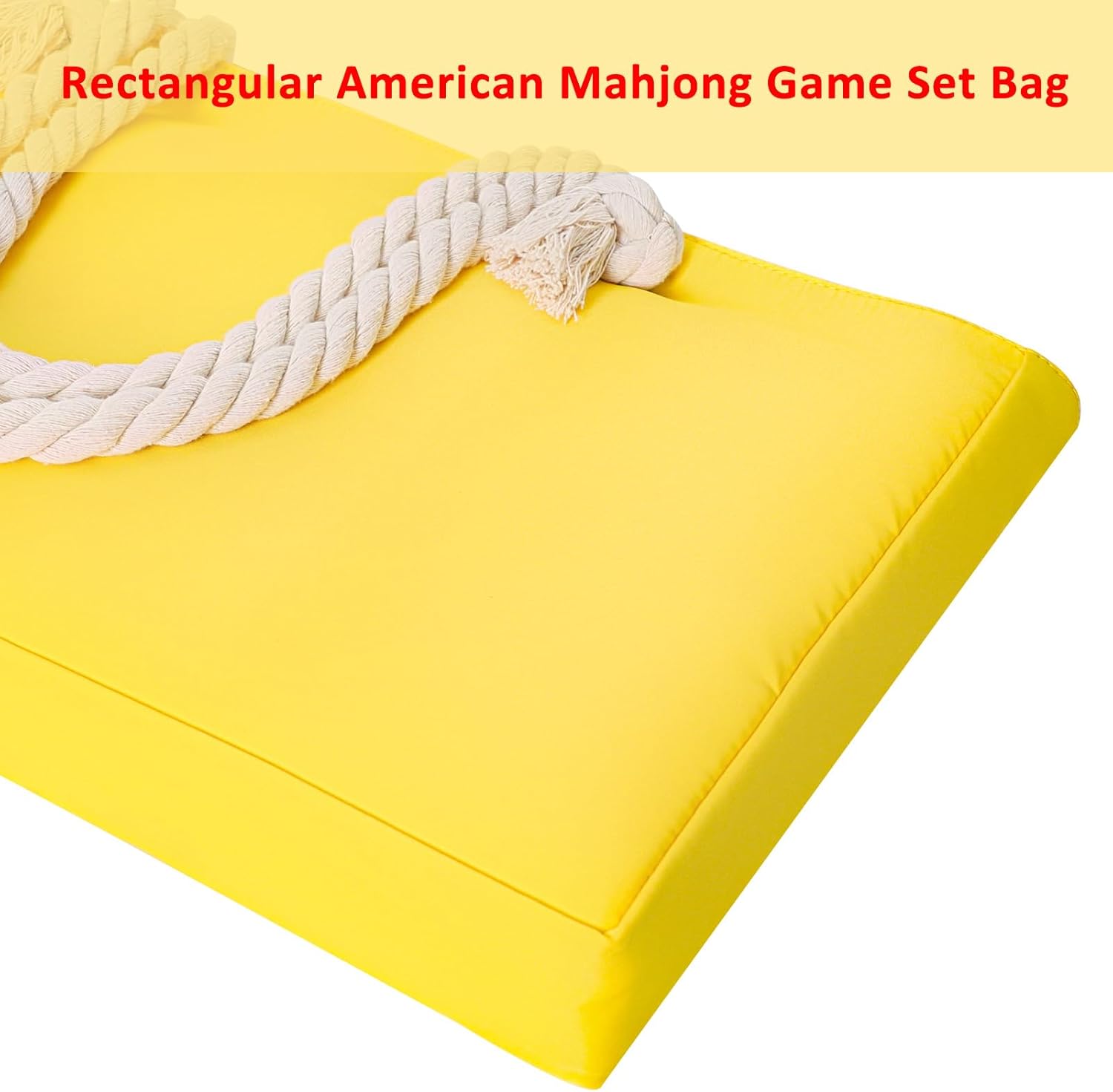American Mahjong Set Bag, Tiles Bag and Mahjong Racks&Pushers Drawstring Bag Included (Yellow, Case Only)