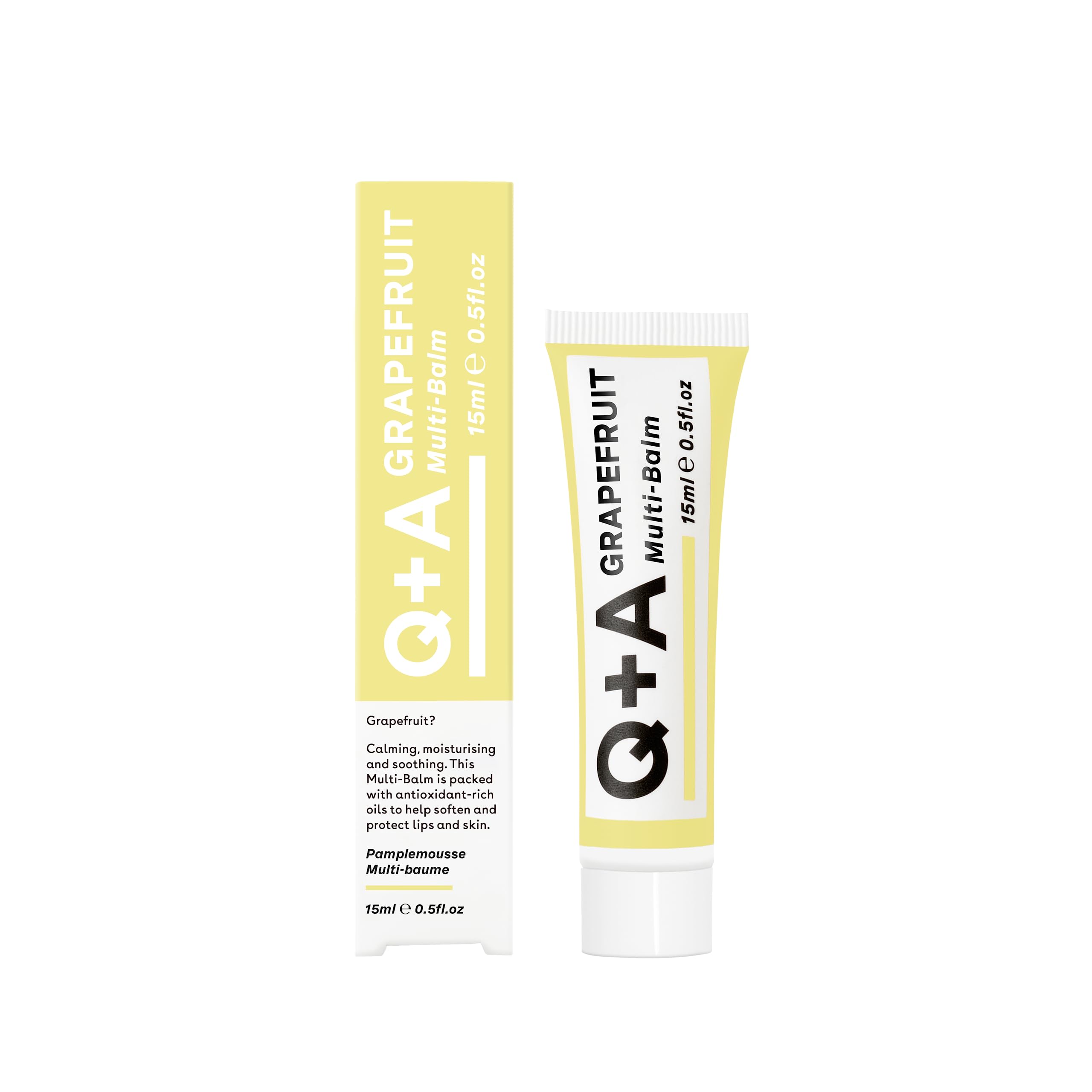 Grapefruit Multi‑Balm, 0.51 fl oz / 15 ml, Hydrating Vegan All‑Over Balm for Lips, Cuticles & Dry Patches, with Jojoba & Cocoa Butter