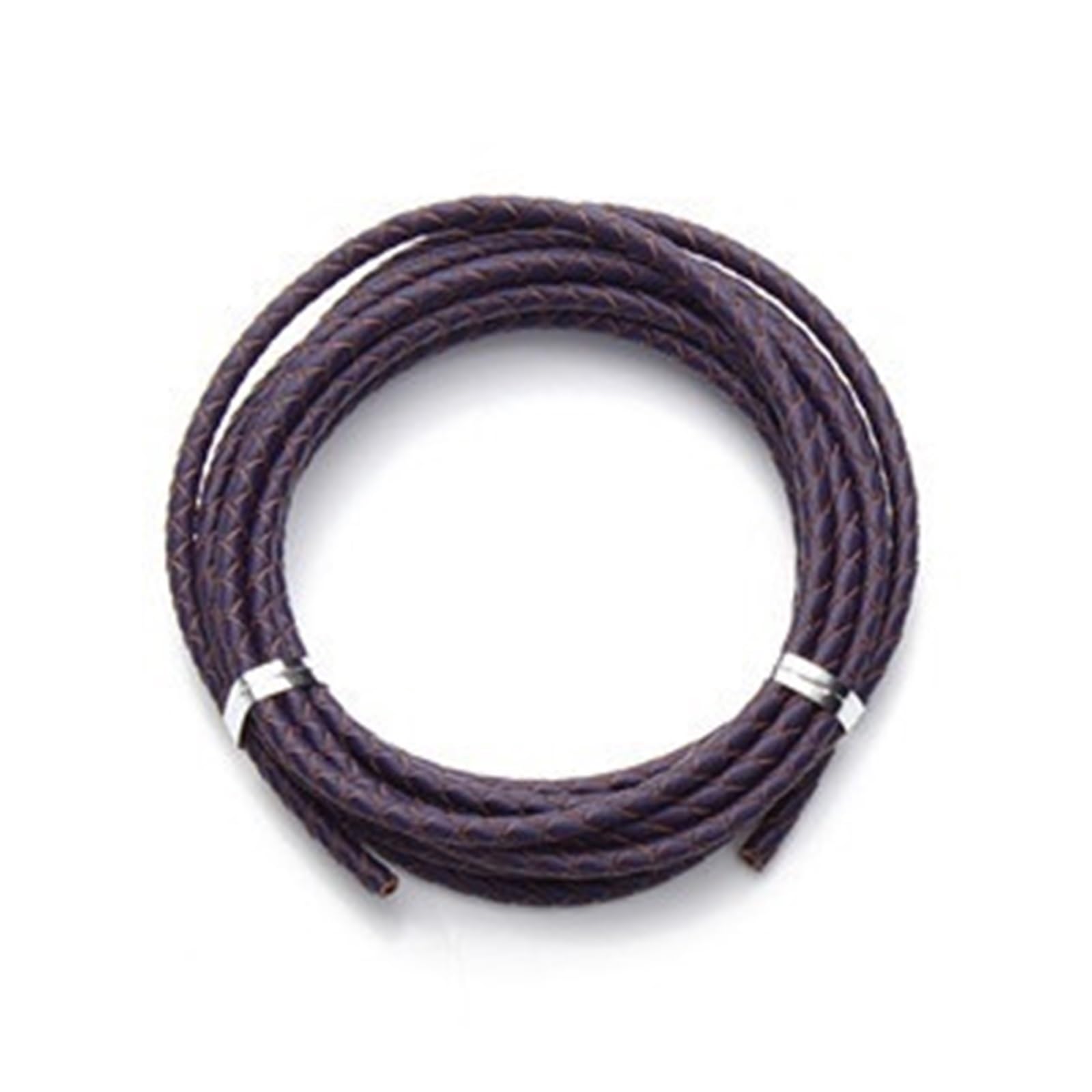 Leather Necklace Cord, Braided Leather Cords Multicolor 3-4mm 2m Per Lot For DIY Jewelry Making(Purple,4mm)