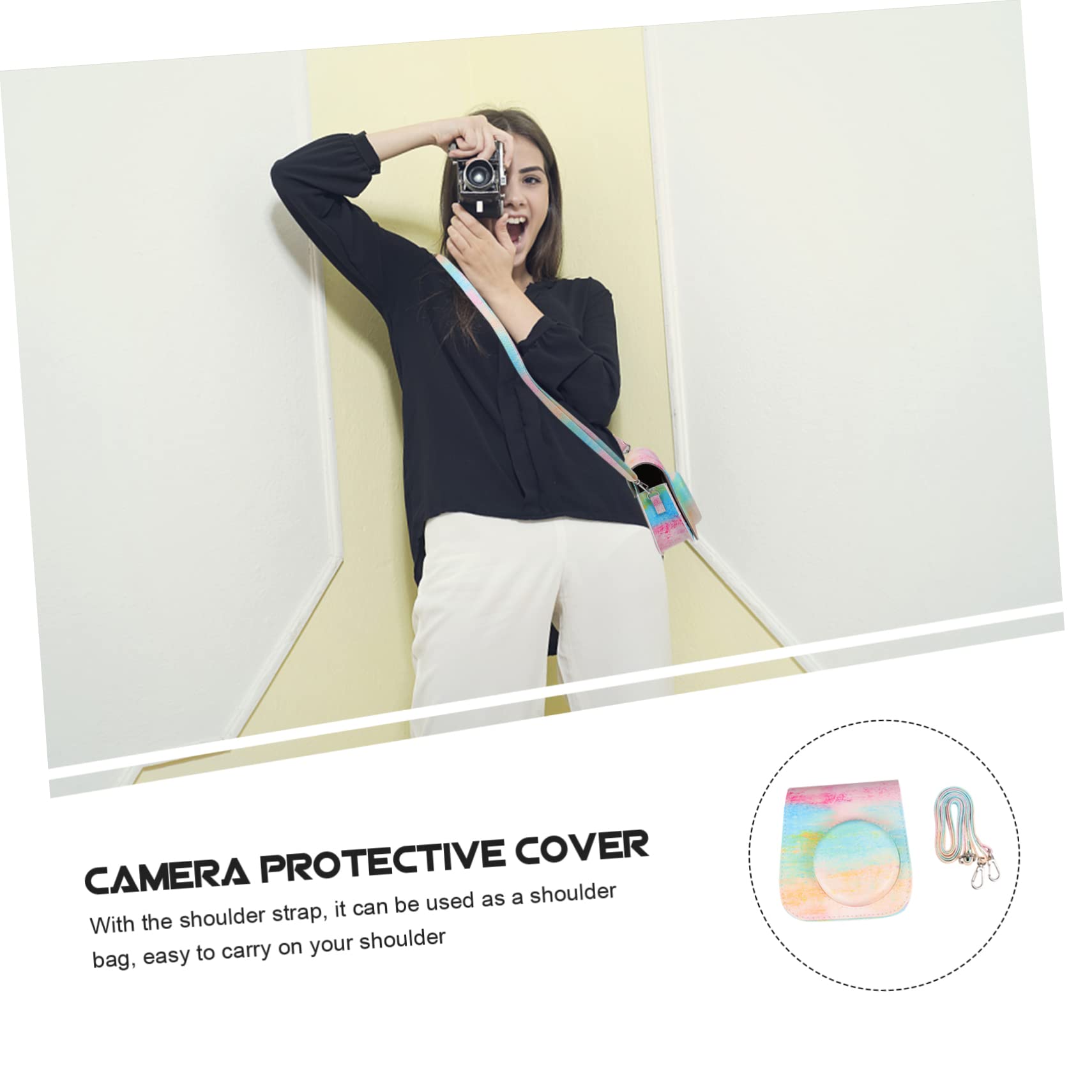 Hemobllo 2pezzi Custodia Protettiva Pu Per Fotocamera Istantanea Con Tracolla Rimovibile Compatibile Con Mini Design Elegante e Pratico Per Viaggi e Attività All Aperto