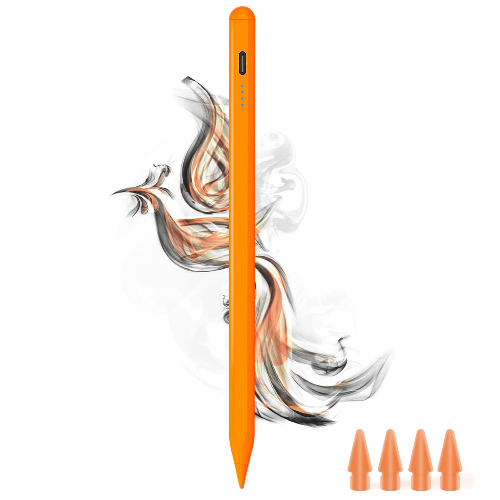 Lápiz capacitivo para iPad – Lápiz de carga tipo C para iPad Palm Rejection Active Pen compatible con Apple iPad 6/7/8/9/10/11(A16), Air 3/4/5/M2/M3, Mini 5/6, Pro de 11 pulgadas, 12.9 pulgadas/M4