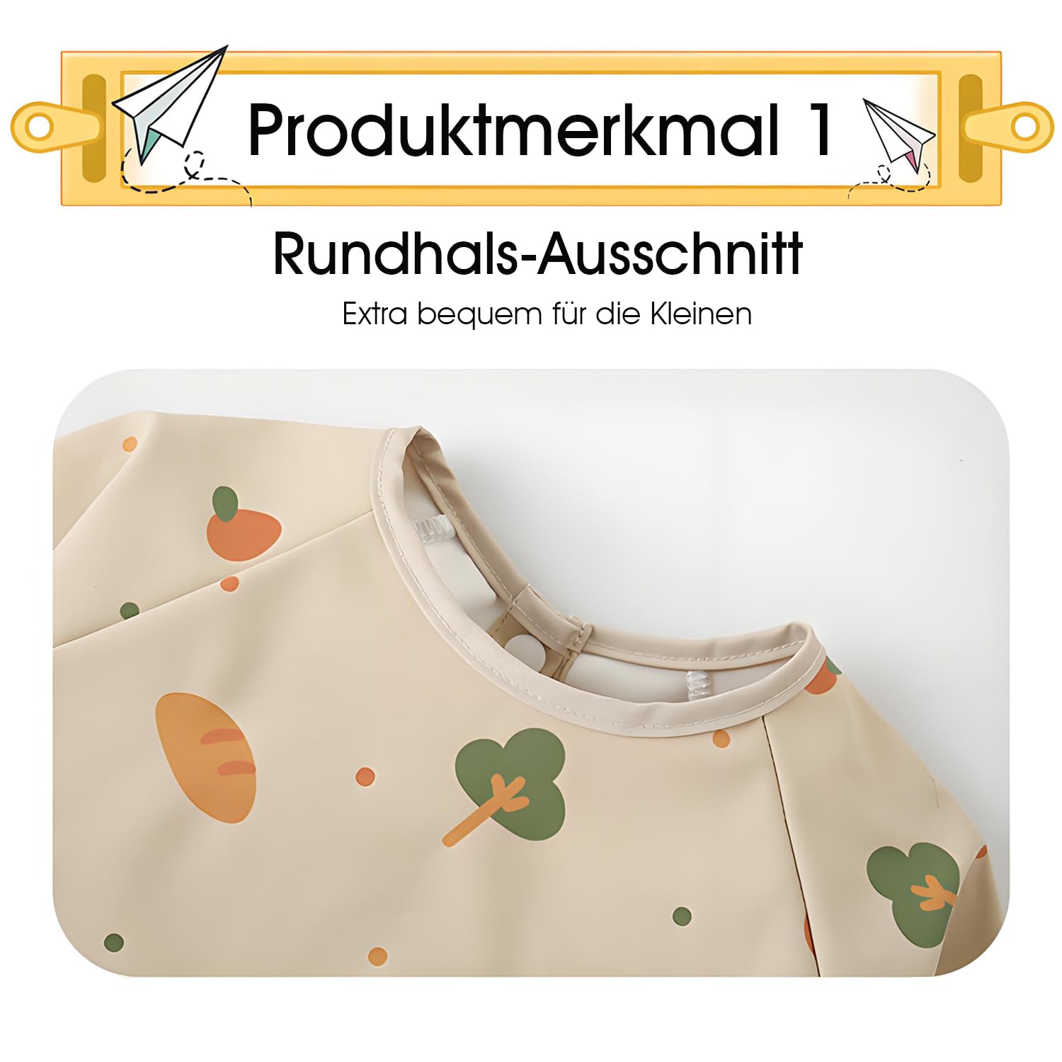 MOJINL Baby Bibs with Sleeves, Soft and Skin-friendly Sleeves, Waterproof Bib Baby Accessories with Long Sleeves - Image 3