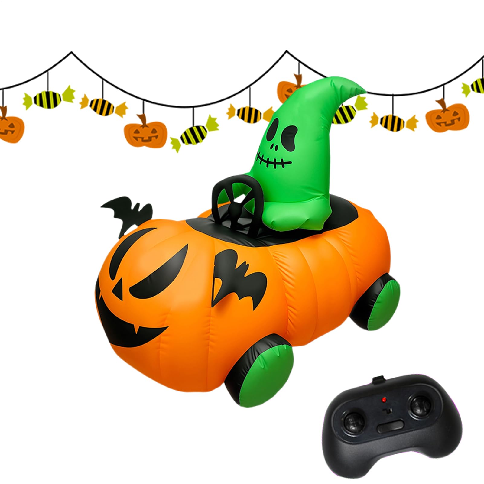 Voiture gonflable Halloween télécommandée décoration cour extérieure et fête