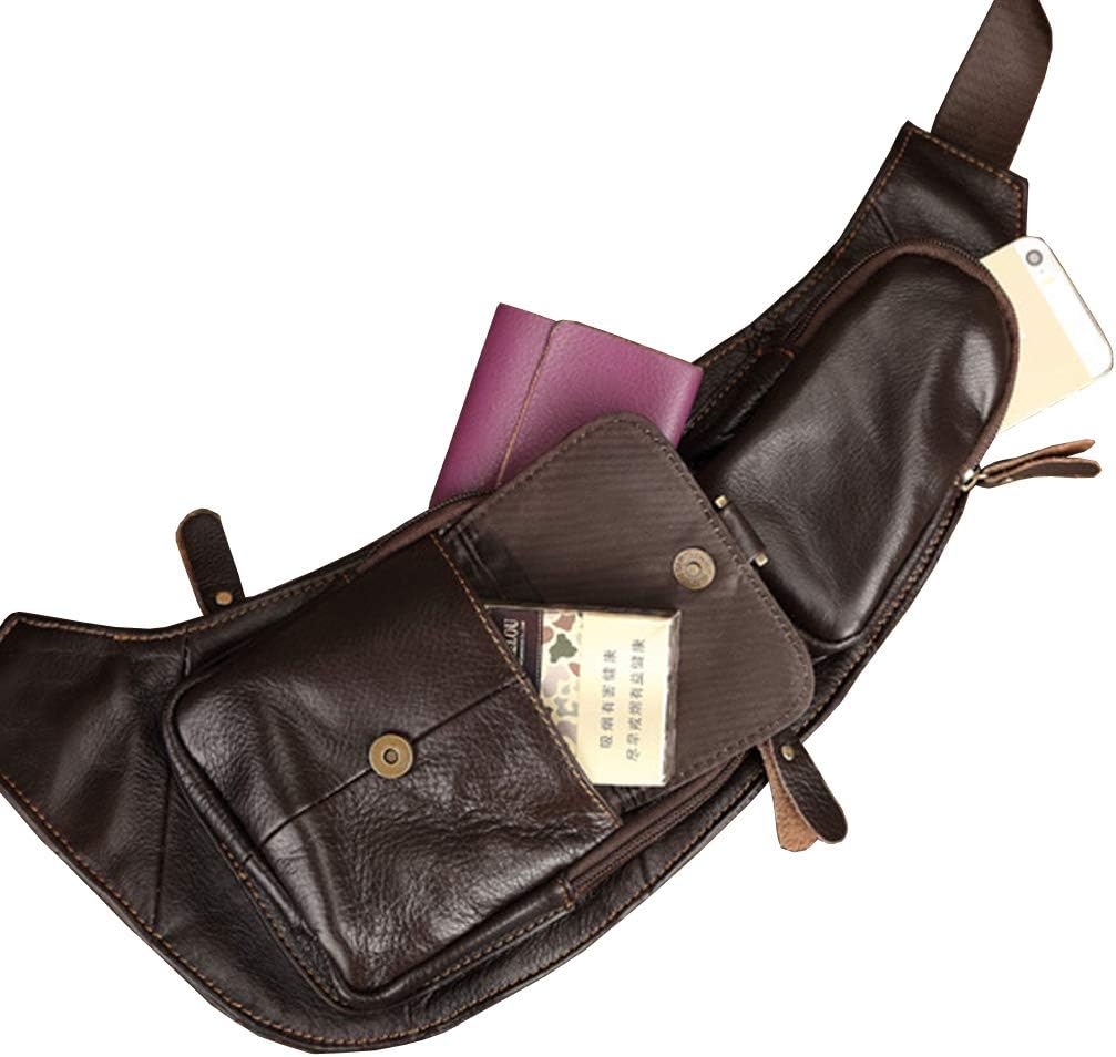 【Hebetag】★正規品★Xieben ヴィンテージレザースリングバックパック チェストパック クロスボディバッグ ショルダーデイパック 多目的 スポーツ/旅 脱げにくい 子供靴