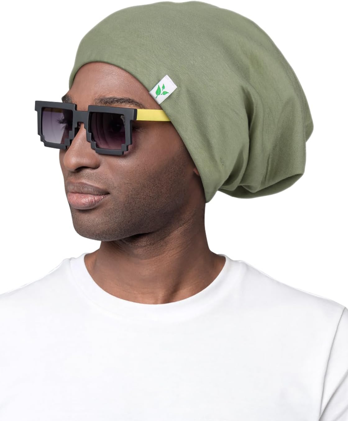 Sleep Cap-2Pcs Designed for Men with Natural Curly Wave Hair Satin Lined,Gifts for Boyfriend,Husband & Dad,