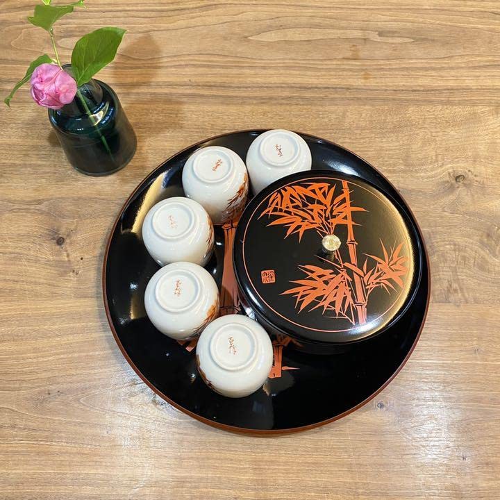 Amazon.co.jp: 湯呑みセット旅館お茶セットおもてなし茶櫃お茶会お茶器