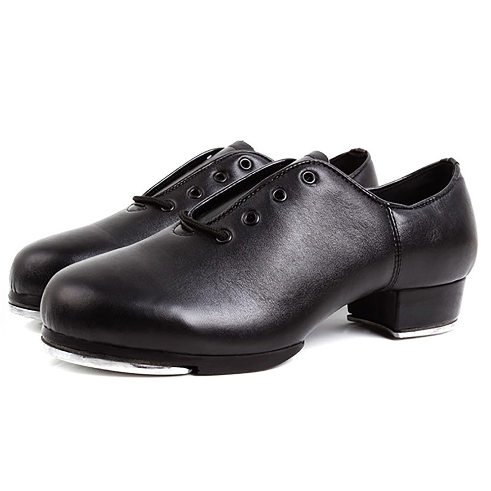 Genérico Zapatos con Alzas Hombre - Zapatillas De Seguridad Hombre - Zapatos De Claqué De PU con Cordones Y Suela Partida Zapatos De Baile para Mujer Y Hombre