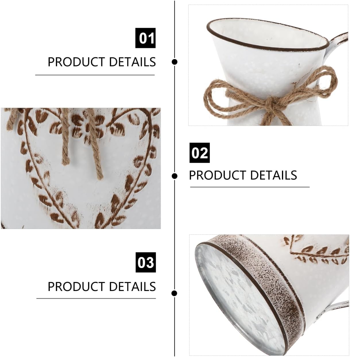 BESTonZON Vintage Iron Flower Vase Pot Handle Rustic Home Decor Centerpiece for Weddings Parties and for Bouquets Floral Arrangements and Table Decoration - Image 7