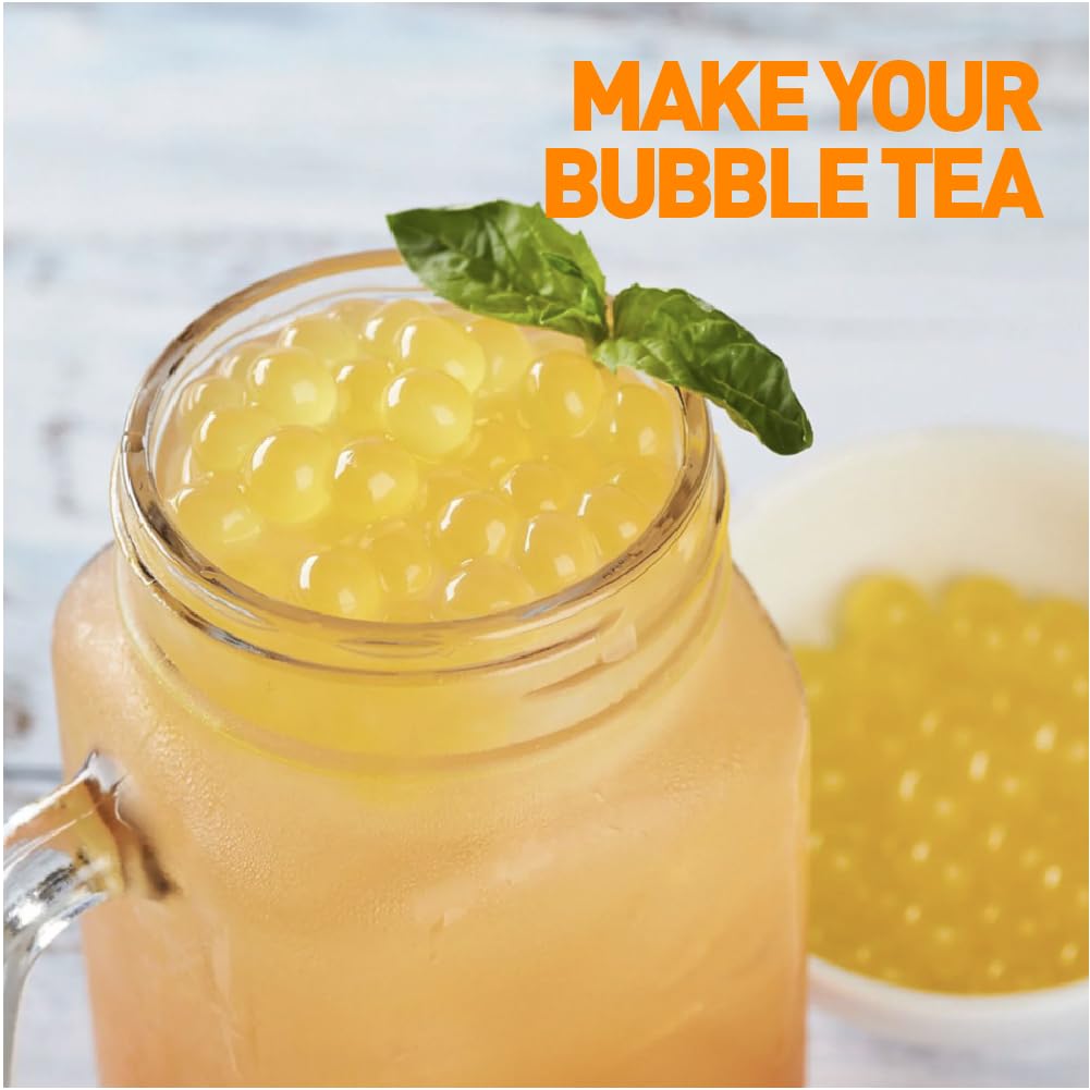 FRANKLY Popping Boba al Frutto della Passione, barattolo da 450gr - Per Bubble Tea, Yogurt, Torte e Dolci
