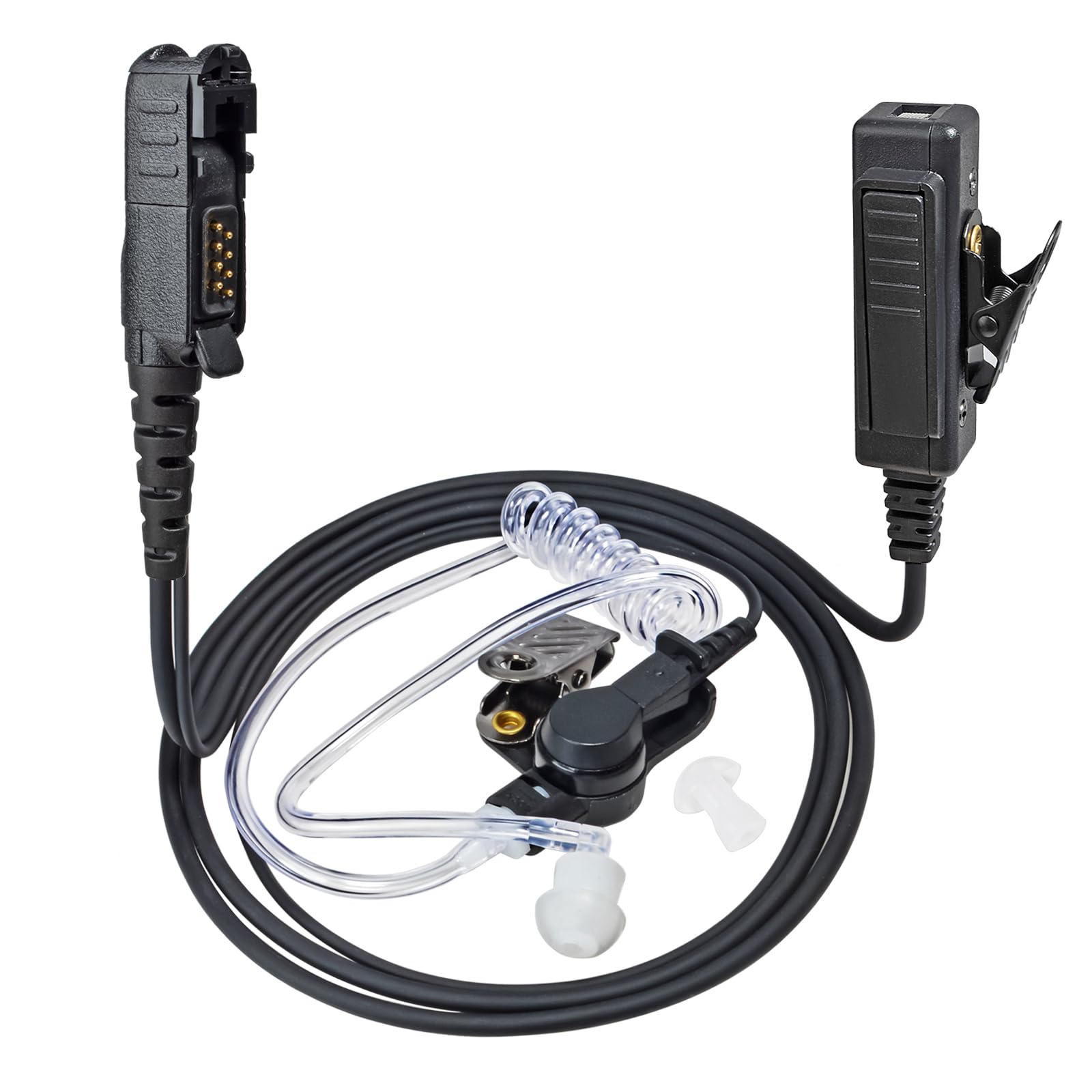 HYSHIKRA 2 Way Radio Acoustic Tube Earpiece with Mic Compatible with Motorola Multipin Radio DP2000 DP2400 DP3441 DEP550 DEP570 XPR3300 MTP3250 XiR P6600 Walkie Talkie for Security Bodyguard