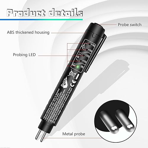 Miniatura 3 de 2 bolígrafos de prueba de líquido de frenos de automóvil, prueba DOT3 DOT4 DOT4 DOT5 analizador de humedad de aceite hidráulico con 5 indicadores
