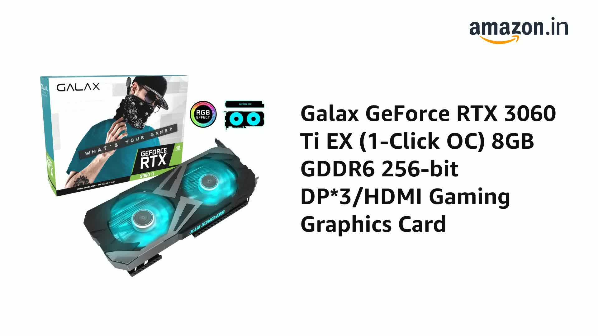 Amazon.in: Buy Galax GeForce RTX 3060 Ti EX (1-Click OC) 8GB GDDR6