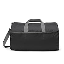Amazon Essentials – Borsone Pieghevole in Nylon Lungo 50,8cm, Ideale per Viaggi o Riporre Oggetti, Tasche con zip, Capienza 13,6kg, Nero