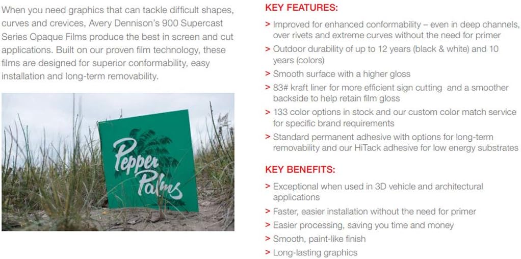 Avery Dennison SC950 Opaque Teal 720-O 2ft x 10yd Graphic Vinyl Film Sheet Roll - for Cricut, Silhouette Cameo, Craft, Stickers, Decals, Signs and Scrap Books