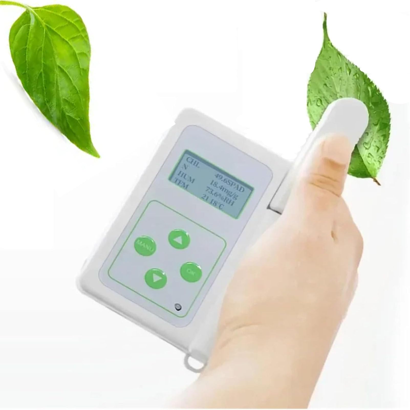Caibendss Portable Chlorophyll Meter,Handheld Chlorophyll Analyzer,Accurate Spad Measurement,Leaf Temperature Monitoring,For Farmers,Scientists A