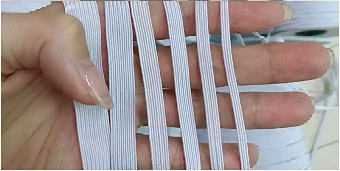 SOFTY® 3MM Thin White BlackElastic Cord Strip Braided Woven for Sewing, Arts & Crafts, Clothing and Making Masks Soft Elastic Ribbon (White, 5 Meter)