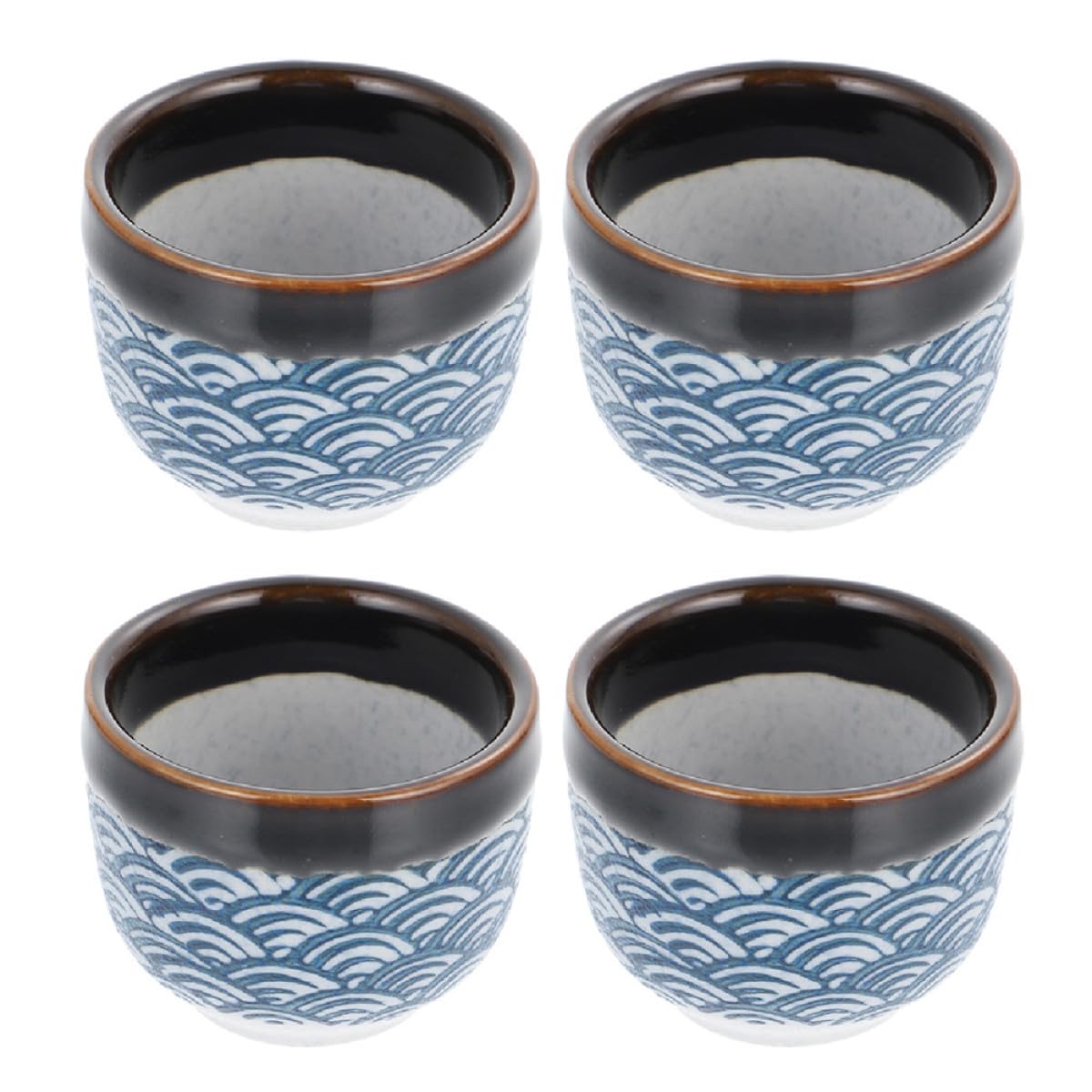Set di 4 Bicchieri di Ceramica Tradizionali per Sake Giapponese da 35ml, Adatti per Acqua Calda, Utili e Pratici, per Uso Domestico e caffè