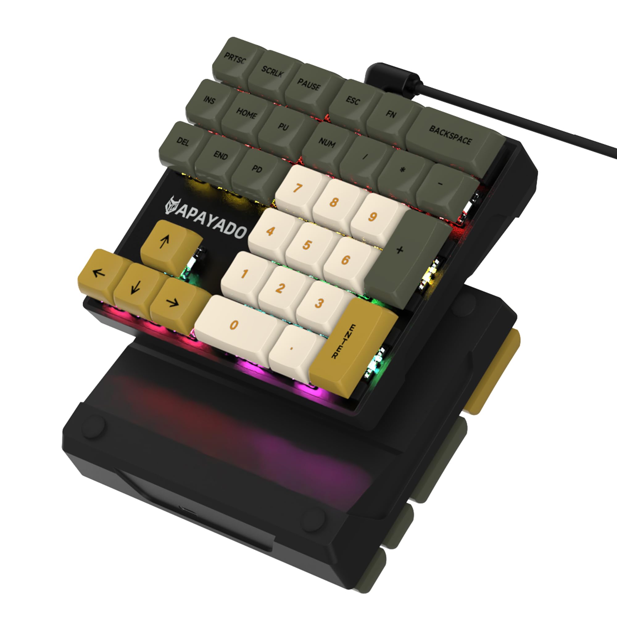 SIKAI CASE Tastierino numerico,Interruttore rosso (Red Switch),Connessione cablata USB A,Tastierino meccanico con retroilluminazione RGB a 33 tasti,Tastierino numerico,Compatibile con laptop, desktop