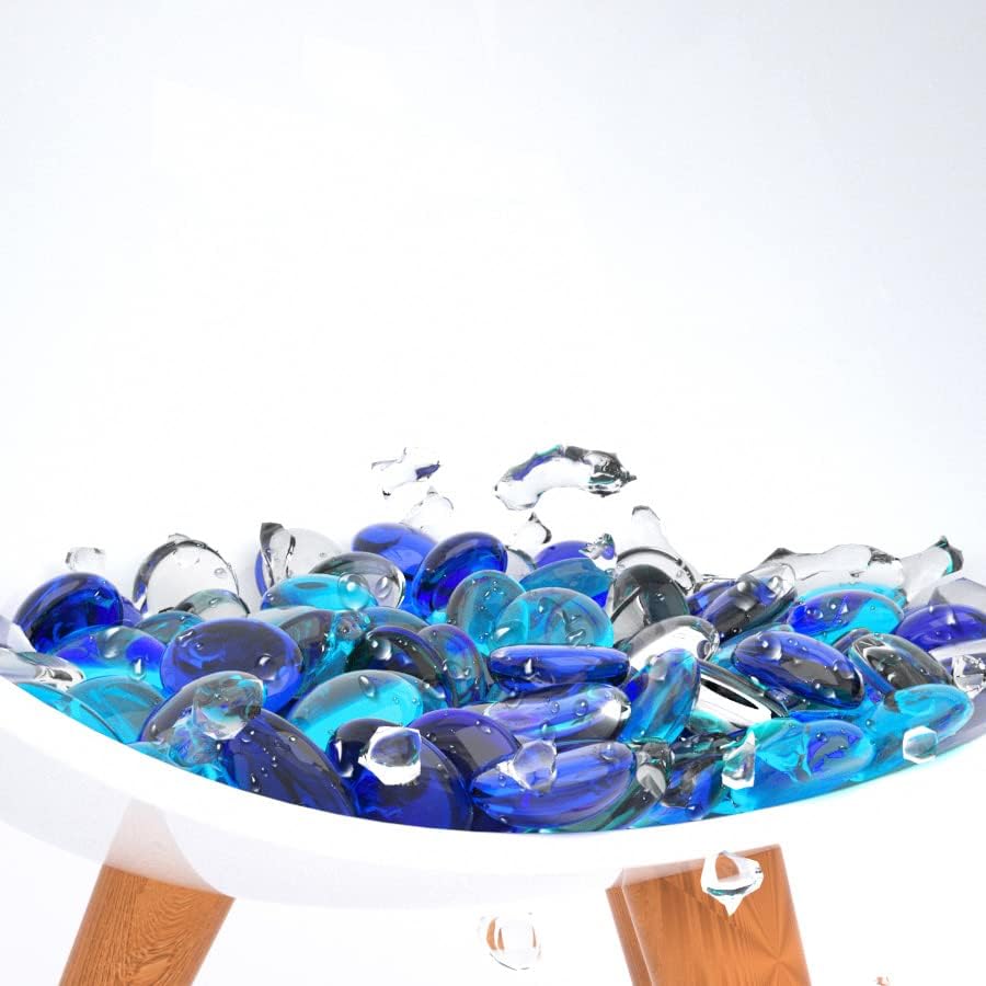 Miniatura 4 de GRISUN Cuentas de vidrio de mezcla Bahama de 12 pulgada para hoguera, vidrio redondo reflectante de 10 libras, decorativo para chimenea natural o de