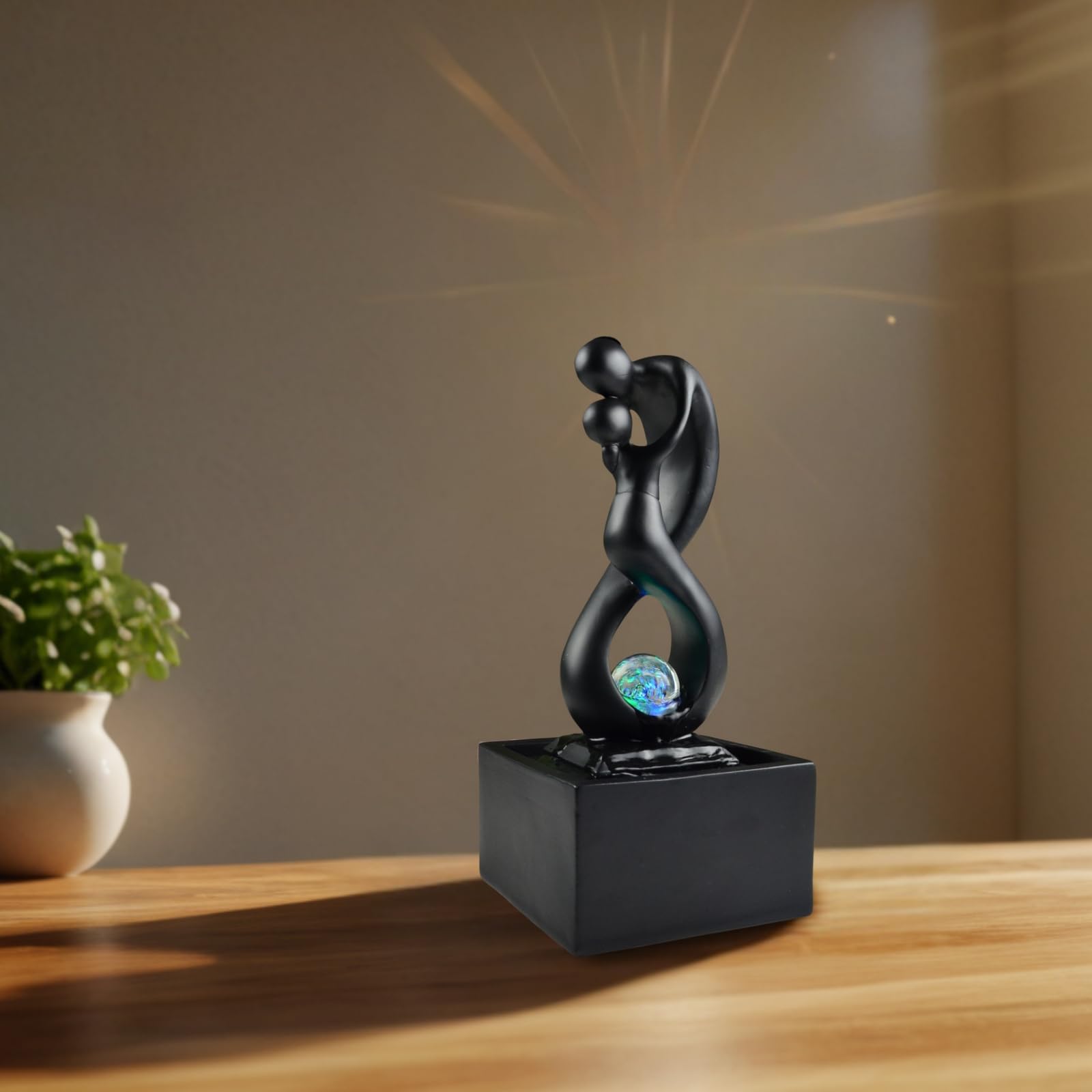 Zen'Light SCFR19-C8 - Fontana interna in poliresina, 14 x 14 x 31 cm, colore: Nero