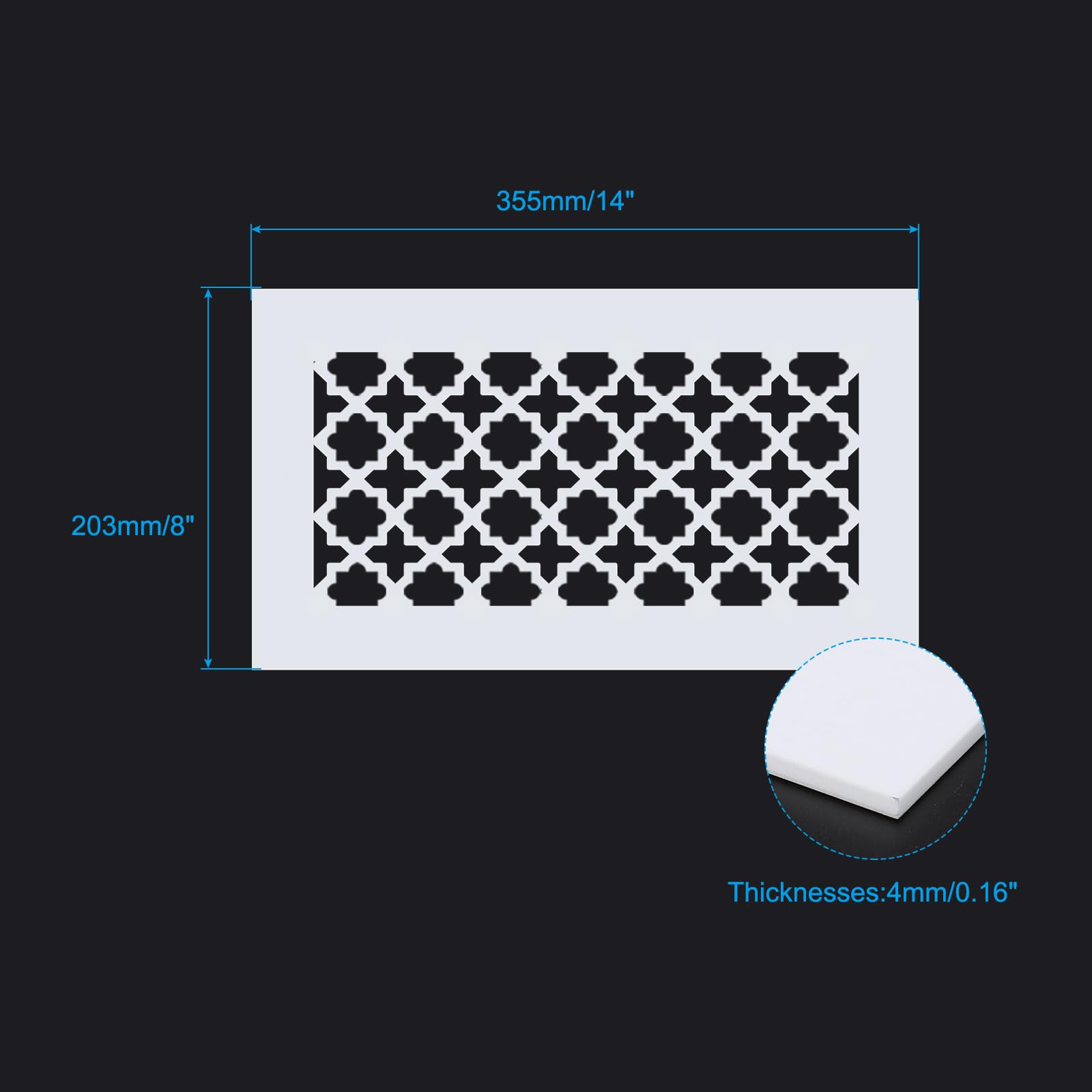 PATIKIL Air Vent Cover Grille for 11.5"x5.5" Duct Opening, Acrylic Glass (PMMA) Decorative Wall Ceiling Hole Cover Register for Home Ventilation Decor - Image 2