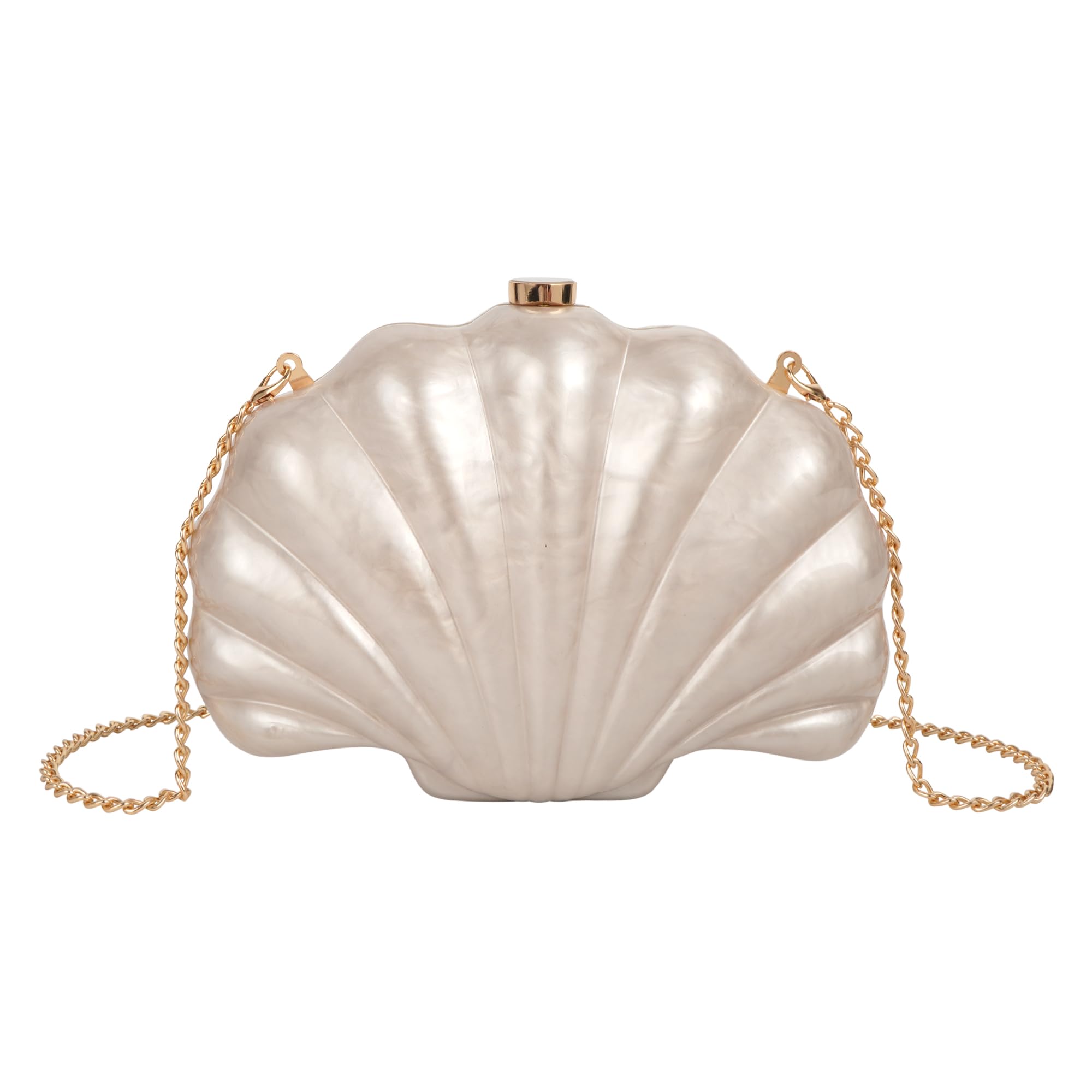 Women Seashell Evening Bag Purse Mermaid Chain Strap Clutch Handbag Shoulder Bag