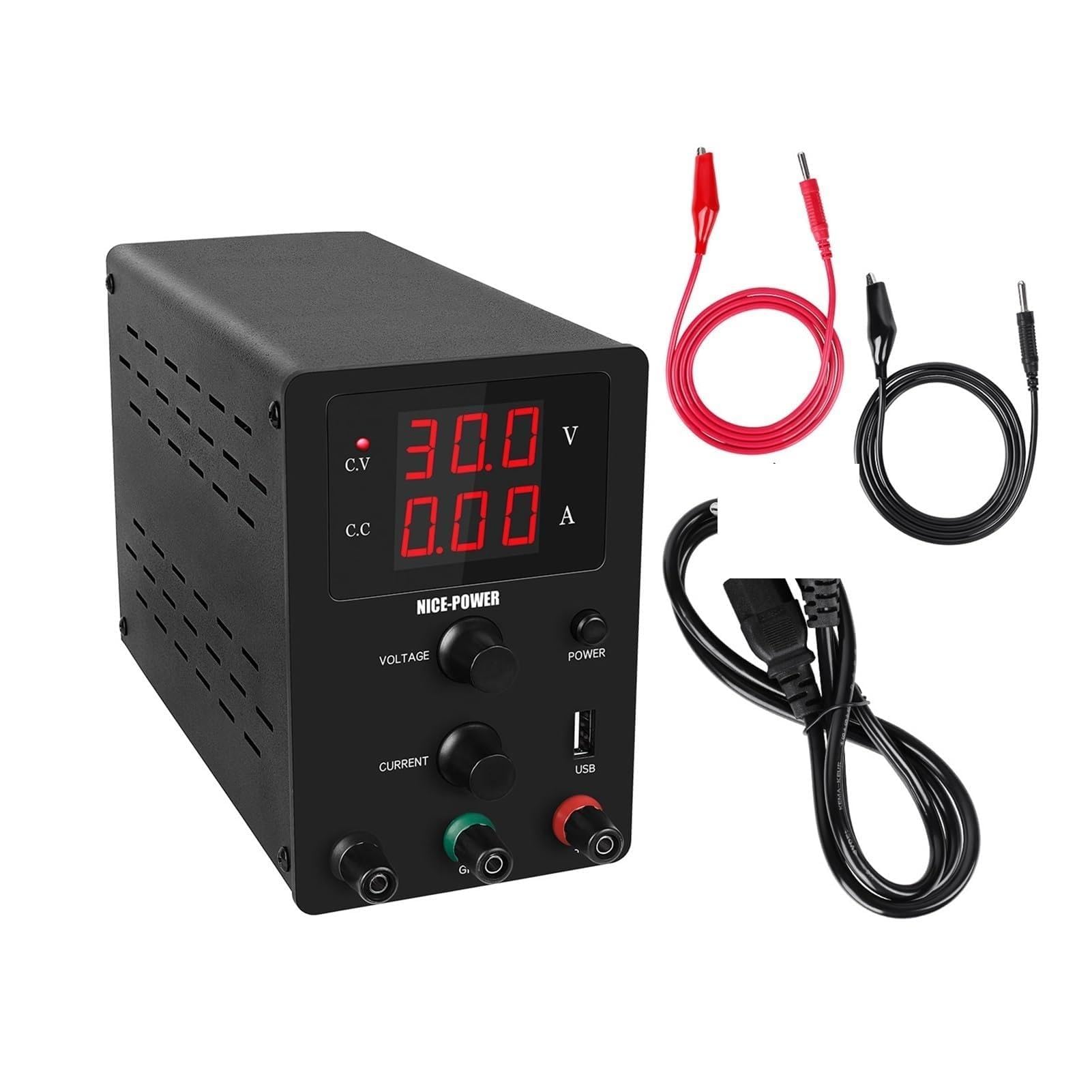 Alimentation Laboratoire, Dc Alimentation de commutation de laboratoire 0F réglable 3 0V 10A 48V 36V 24V 12V 120-V 3A 5A Stabilisateur de régulateur de tension(3 Digits 30V 10A)