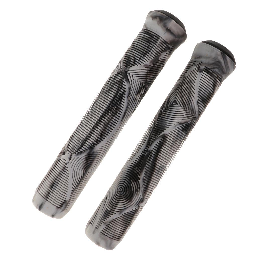 THE STYLE SUTRA® 2xBike Grips MTB BMX Non-Slip Cycling Handlebar Lock on Grip 1Pair Gray- White | Sporting Goods | Cycling | Bicycle Components & Parts | Handlebar Grips Tape & Pads-image-0