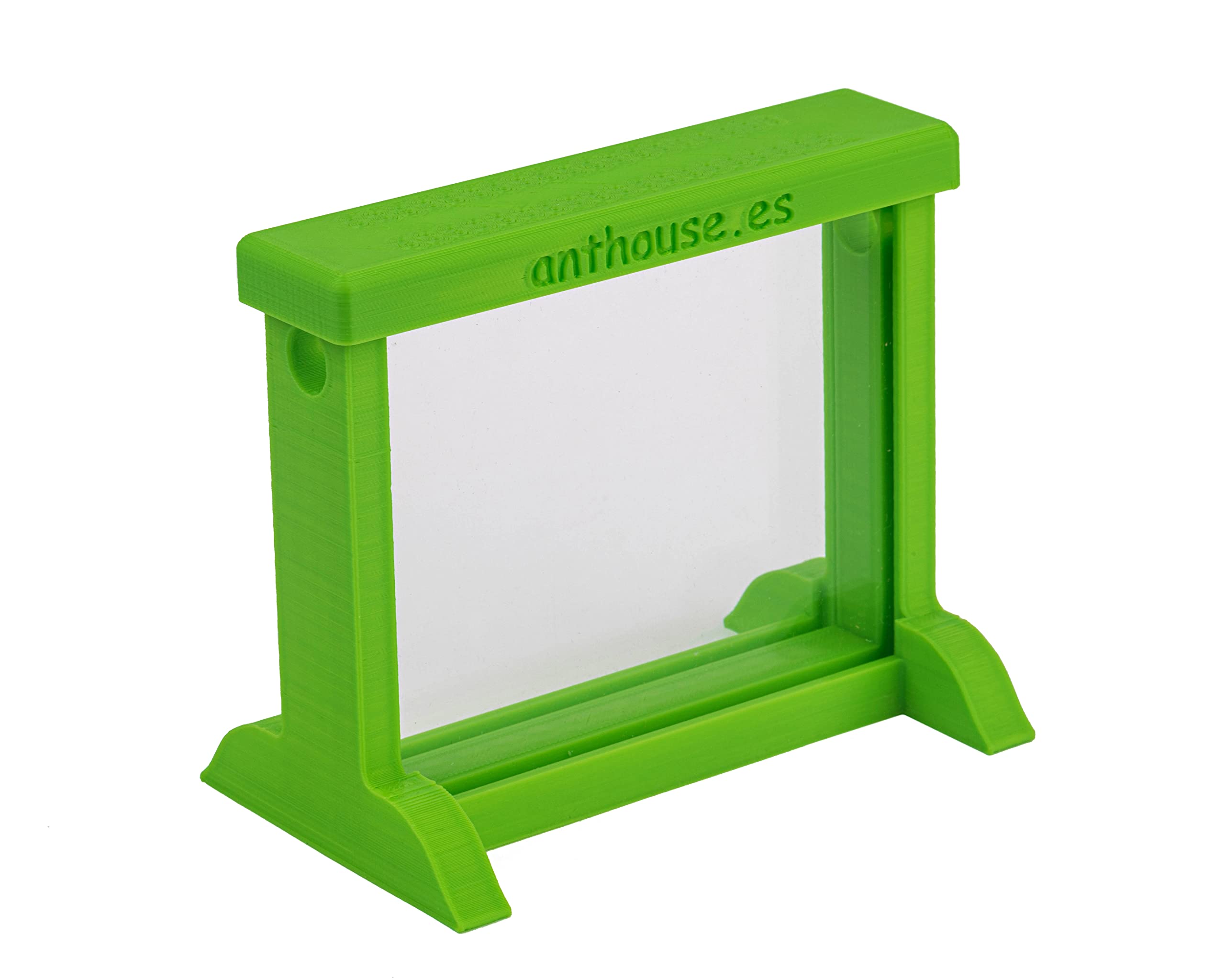 Anthouse - Hormiguero Natural de Arena Básico- Terrario 3D de Hormigas con Colonia Incluida - Kit Hormiguero Acrílico Tipo Sándwich (12x10x1 cm), Caja de Forrajeo con Tapadera (18x10x5 cm) - Verde - 4