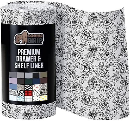 Gorilla Grip Slip Resistant Drawer and Shelf Liner, Non Adhesive Water Resistant, Easy Clean and Trim, Smooth Surface Liners for Kitchen Cabinet, Shelves, Drawers, Pantry, 12 in x 20 FT, Vintage Rose
