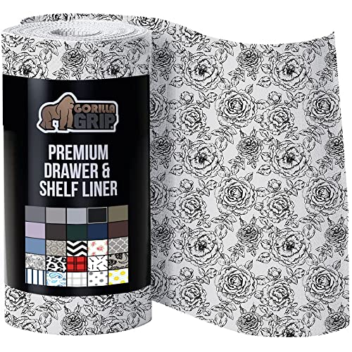 Gorilla Grip Slip Resistant Drawer And Shelf Liner, Non Adhesive Water Resistant, Easy Clean And Trim, Smooth Surface Liners For Kitchen Cabinet, Shelves, Drawers, Pantry, 12 In X 20 Ft, Vintage Rose #TOP1