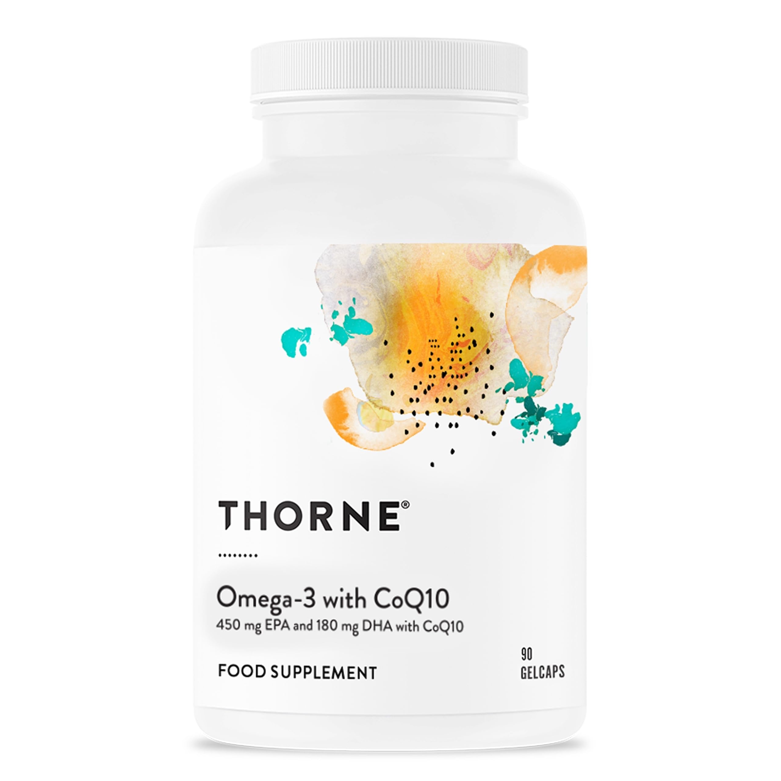 THORNE Omega-3 with CoQ10 - Omega-3 Fatty Acids Supplement with CoQ10 - EPA and DHA - 90 Gelcaps