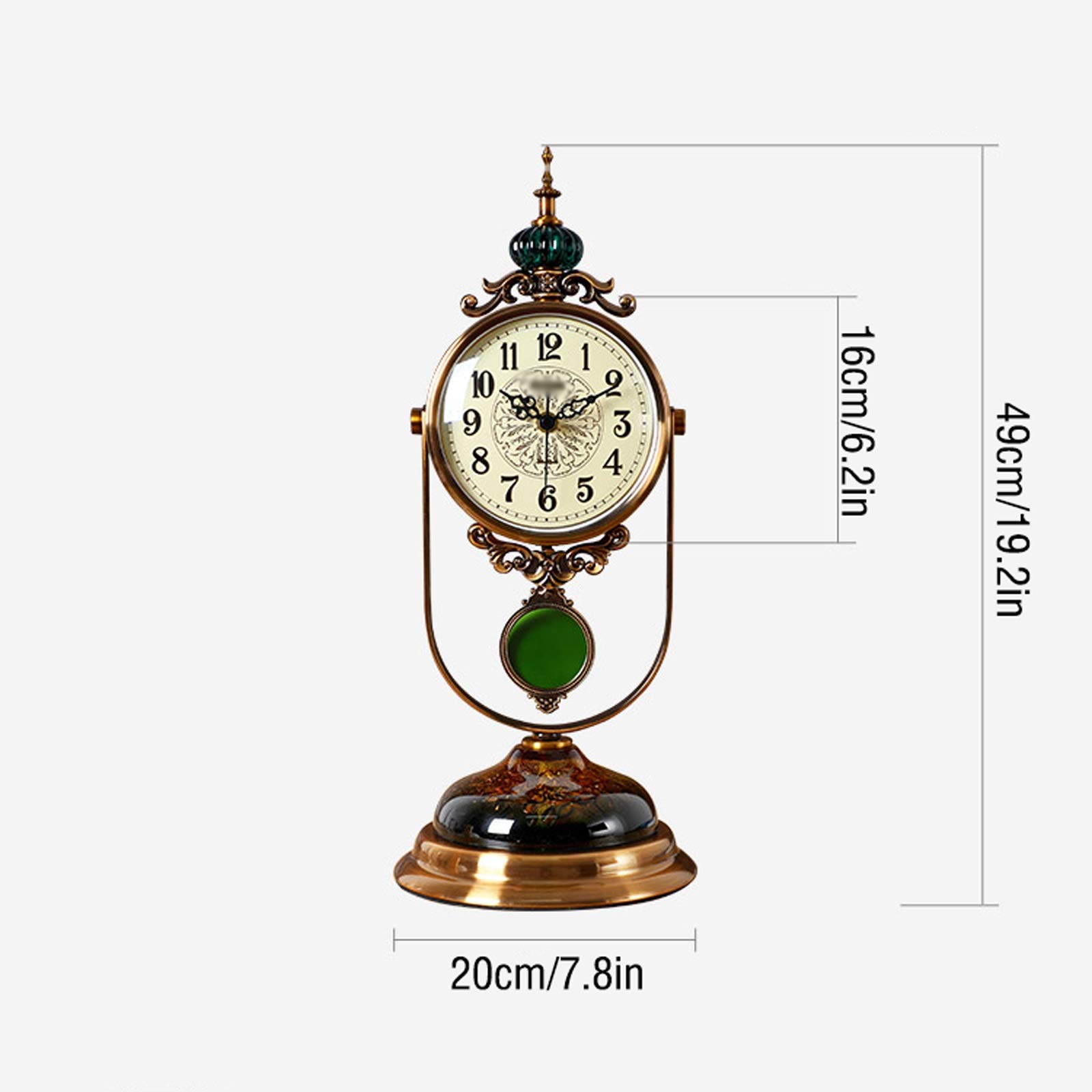 Table Clock Retro Swing Table Clock Large Silent Desk Clock/Mantel