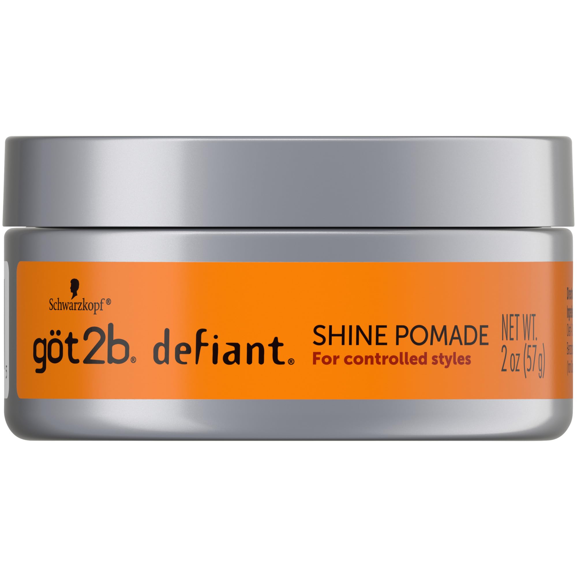 Defiant Shine Pomade, 2 Fl Oz, High Shine Hair Styling Pomade for Men and Women, Creates Texture, Control & Light Hold, Tames Unruly Hair, Suitable for Short to Medium Styles