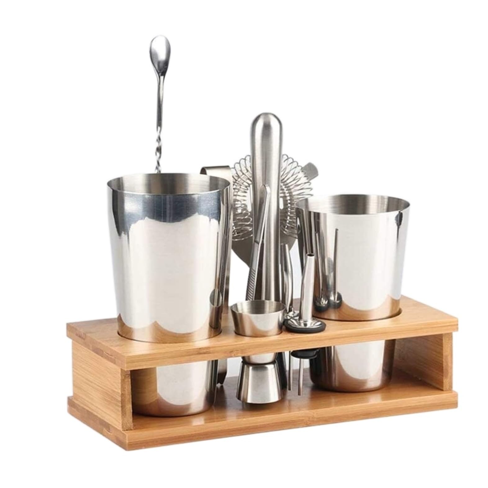 Ensemble de Cocktail Shaker à Cocktail Shaker Kit 11 Pcs Barman Kit En Acier Inoxydable Mélangeur Bar Avec Support Cocktail Maker Shaker Outils Ensemble Shaker Cocktail Kit Shaker Cocktail Set(600/450