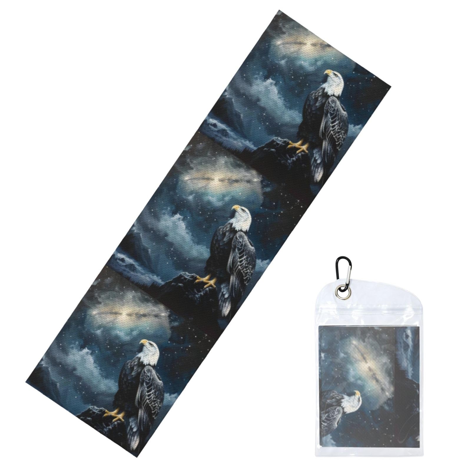HGIUYDRD Bird on the Peak Print Cooling Sports Towel with PVC Carry Bag for Gym, Beach, Golf and World Cup Events