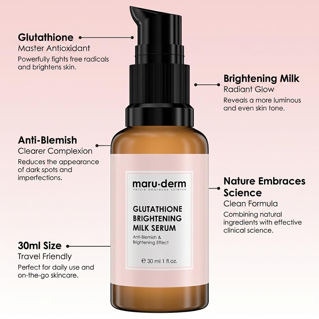 Maruderm Glutatyon Aydınlatıcı Süt Serumu – Alfa-Arbutin & Centella Asiatica ile Leke ve Donukluk Görünümüne Karşı, 30 ML