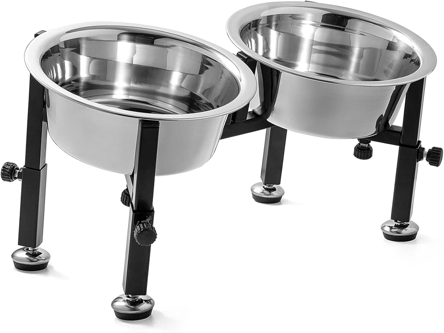 Adjustable Elevated Tilted Dog Bowls Raised Dog Bowl with 2 Stainless Steel Food