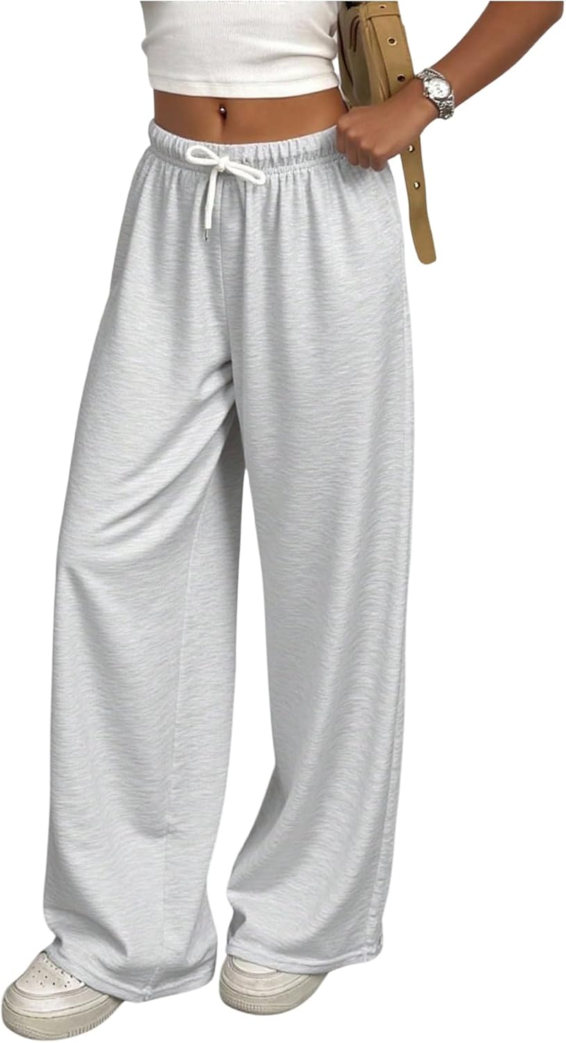 SOLY HUX Girl's Baggy Sweatpants Drawstring Elastic Waist Wide Leg Casual Long Pants