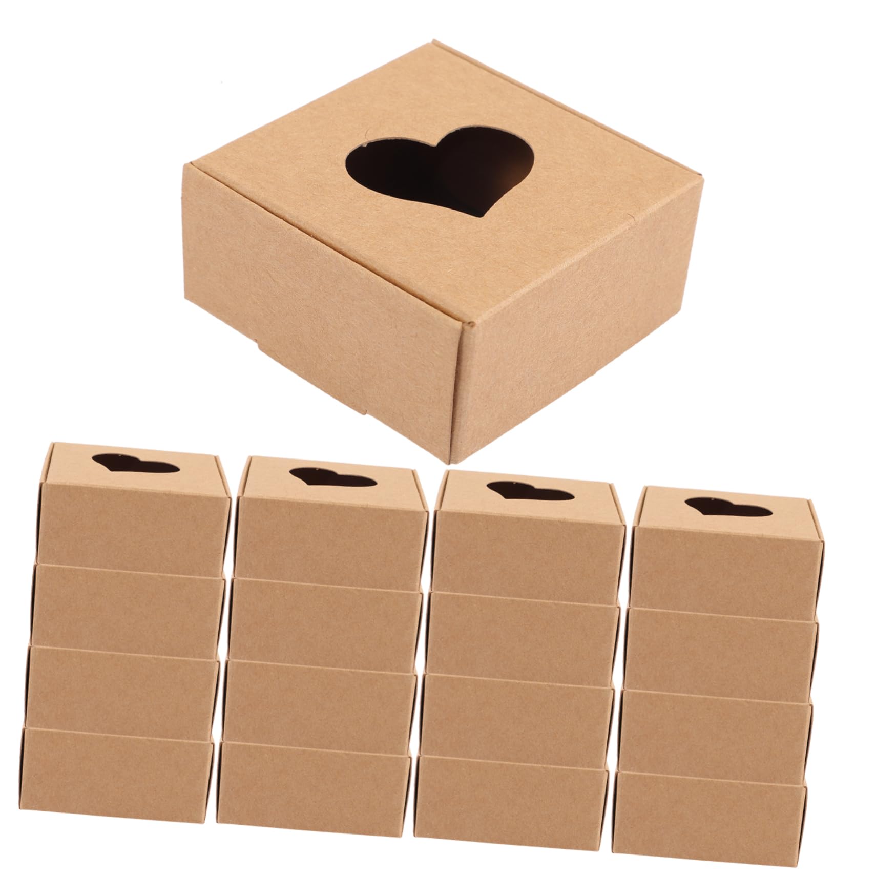 SOLUSTRE 40stücke Kraftpapier Geschenkkartons Mit Herz-löchern Für Handgemachte Seifenverpackungen Für Und Bastelprojekte