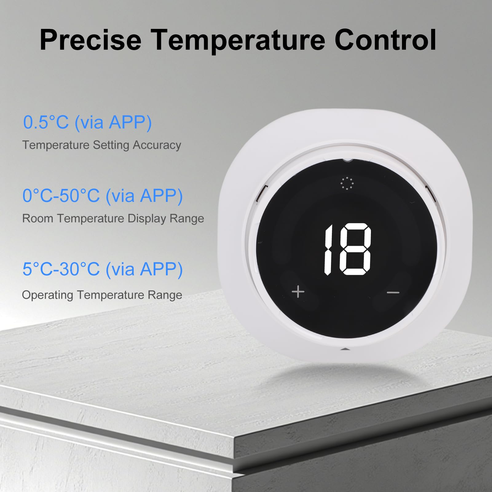 LICAEVEY Intelligentes Thermostat mit Gruppensteuerung für Große Räume, Tragbares Zigbee+RF-Thermostat für Bis zu 8 Heizkörper, Kompatibel mit Tuya-App und Fernbedienungssensor (SEA889-WIFI(TY))