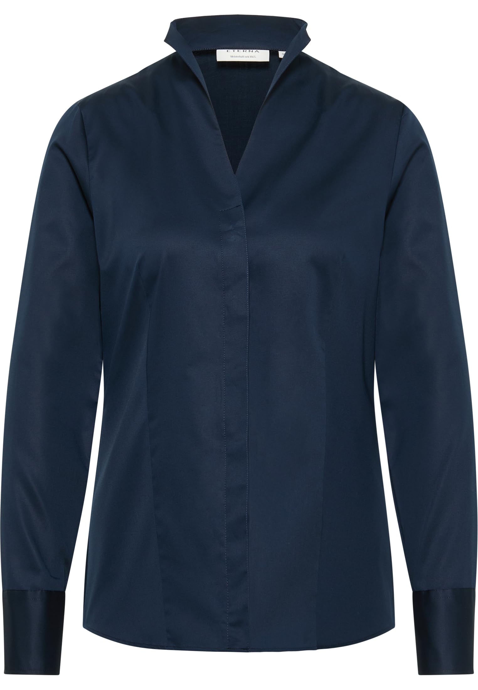 ETERNA Female Satin Shirt Bluse unifarben Regular FIT 48_D_1/1, 1/1, Navy