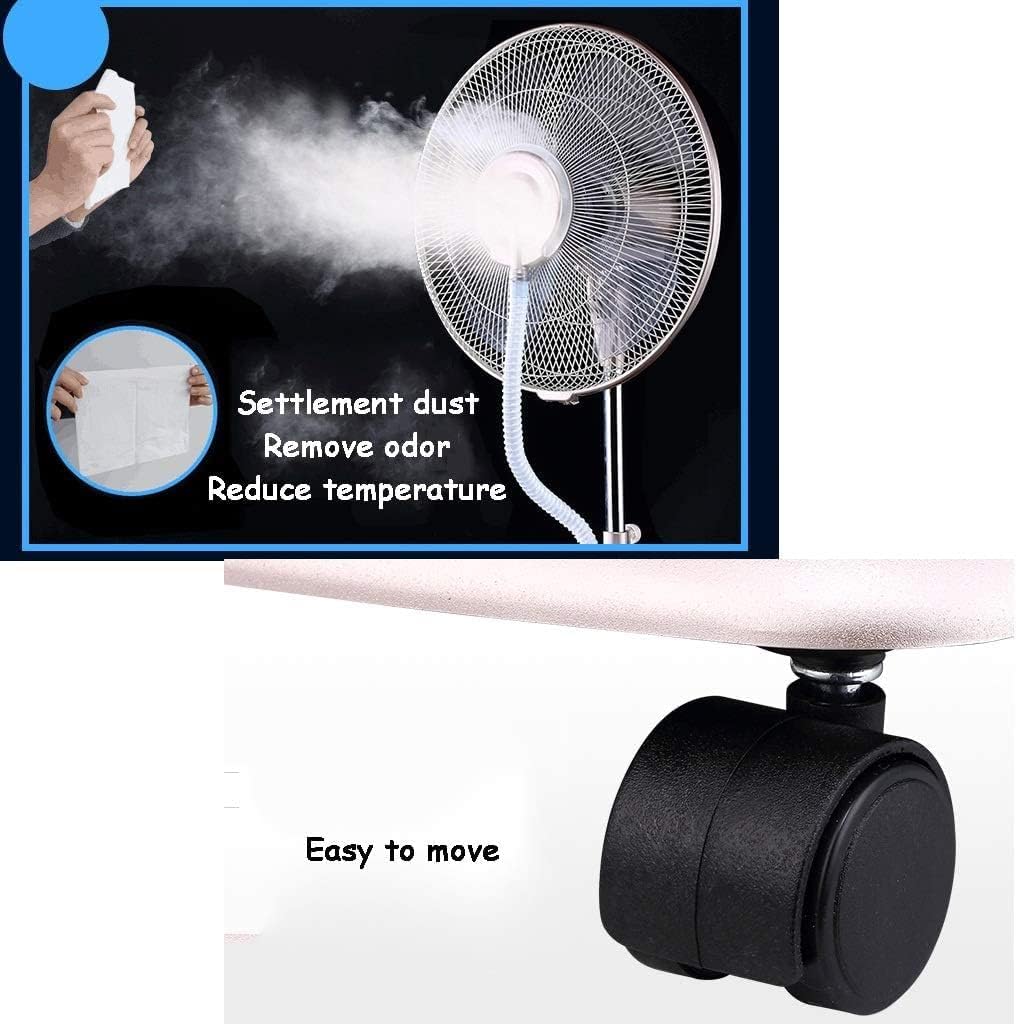 Pedestal Tower Fan Misting Fan with Oscillating Cooling Mist LED Display Silent Negative Ion Humidifier Remote Control for Home Office Mobile Atomization Fan 80W, Silver
