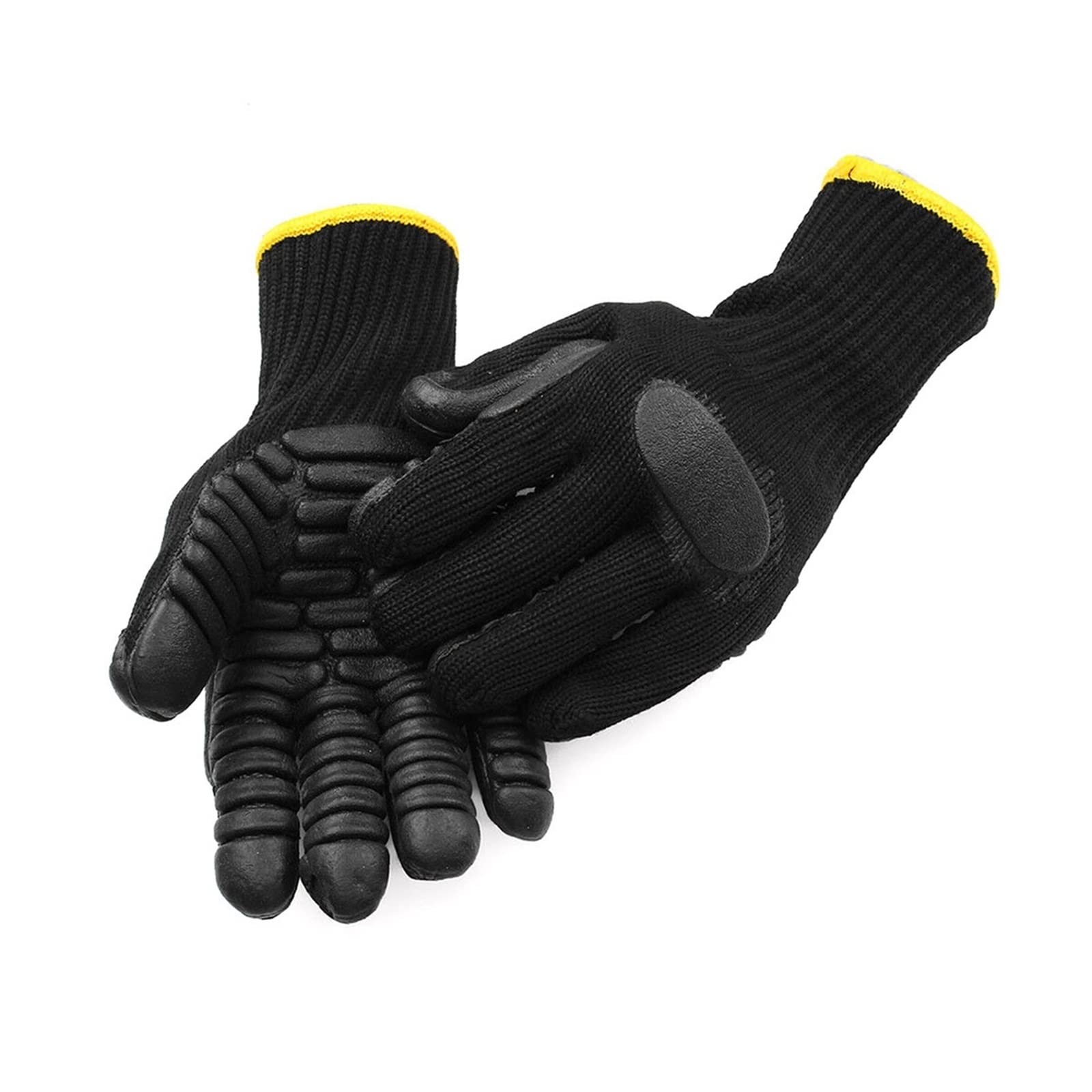 1 paire de gants de sécurité en plein air anti-vibrations antichocs de travail mineur de protection résistant aux coupures d'huile industrielle réduisant le gant de travail de sécurité mécanique - Gan