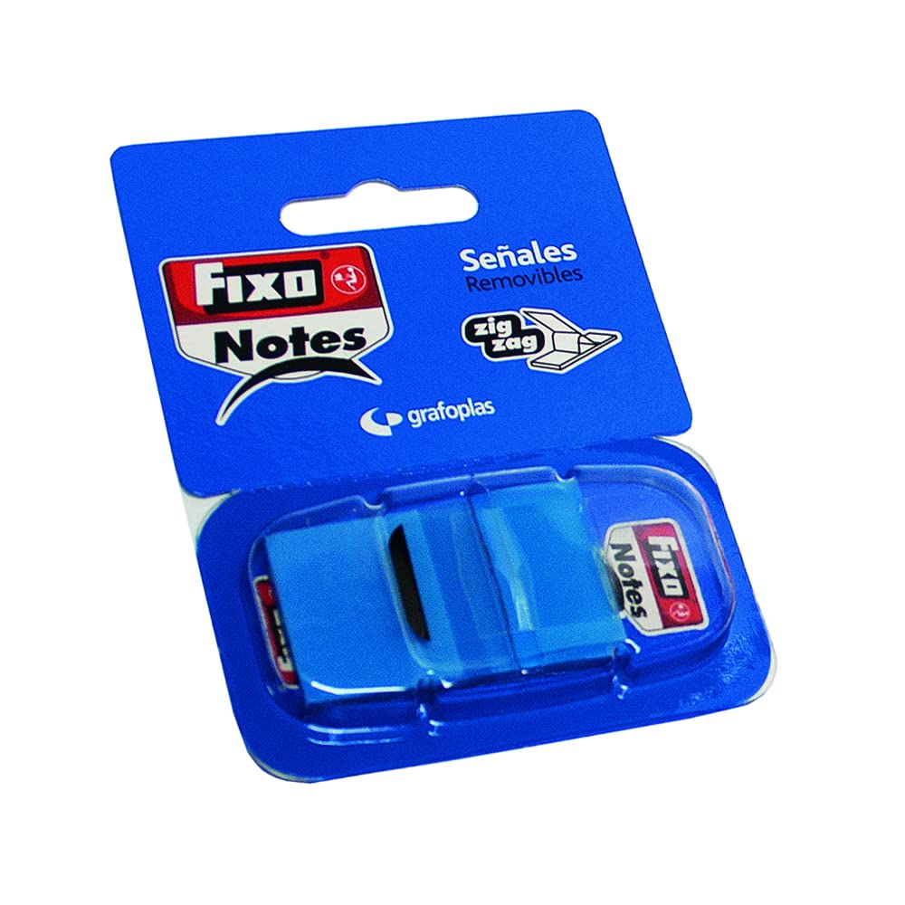 Fixo Notes 65006630 Adhesive Markers with Dispenser, Blue, PET, 25 x 43 mm