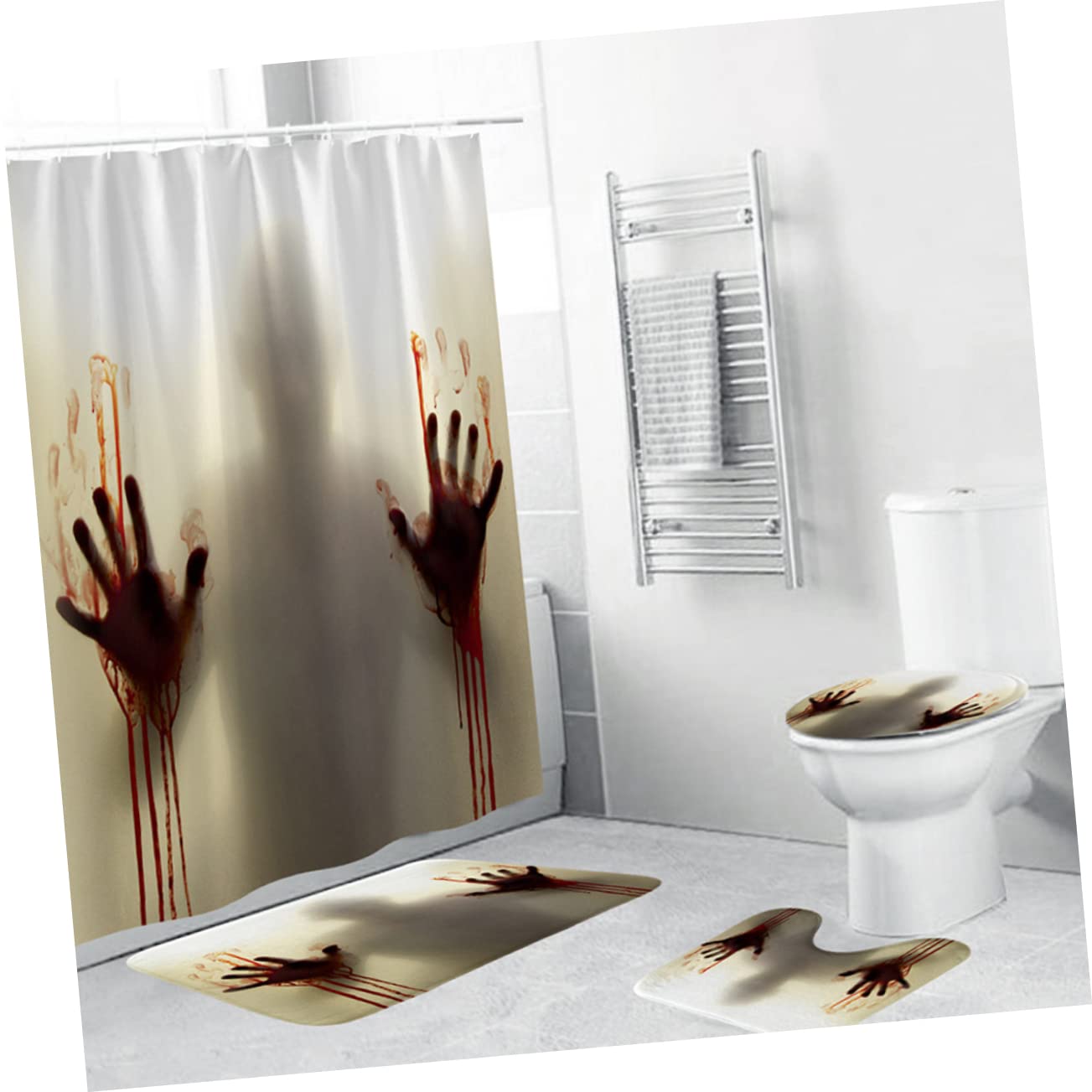 Cabilock Cortina De Ducha con Impresión De Sangre De Halloween 180 Ancho X180 Alto Cm Decoraciones Sangrientas De Halloween Cortina De Baño con Gancho Cortinas De Ducha Impermeable Conectar
