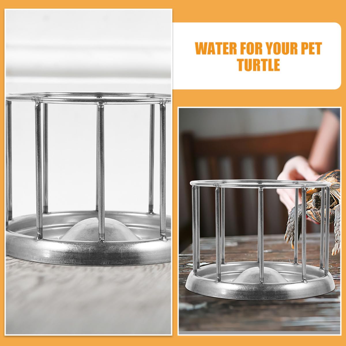 Artibetter Gamelle Surface Lisse Acier Inoxydable Argenté Terrarium en pour Mangeoire Reptile Adaptée pour Nourriture Tortue Terrestre et Animaux de Compagnie